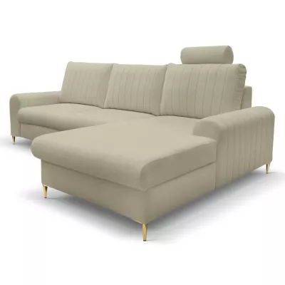 Rohová sedačka s úložným prostorem ESTENVAN - béžová, pravý roh