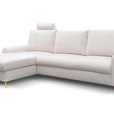 Rohová sedačka s úložným prostorem ESTENVAN - krémová, levý roh