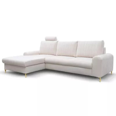 Rohová sedačka s úložným prostorem ESTENVAN - krémová, levý roh