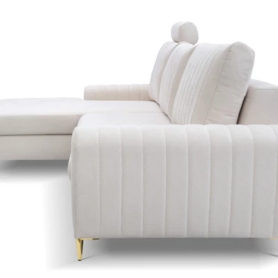 Rohová sedačka s úložným prostorem ESTENVAN - krémová, levý roh