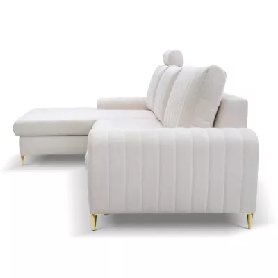 Rohová sedačka s úložným prostorem ESTENVAN - krémová, levý roh