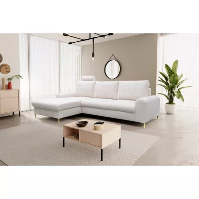 Rohová sedačka s úložným prostorem ESTENVAN - krémová, levý roh