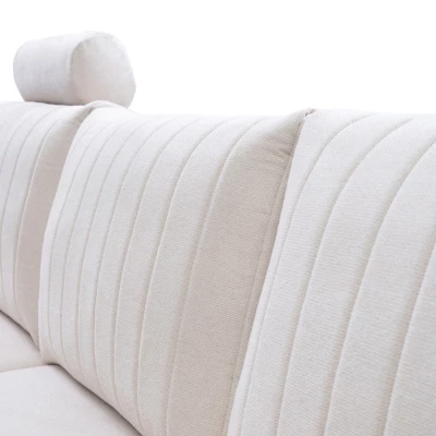 Rohová sedačka s úložným prostorem ESTENVAN - krémová, levý roh