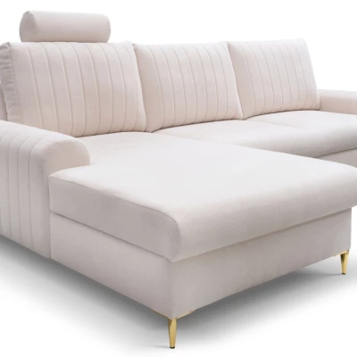 Rohová sedačka s úložným prostorem ESTENVAN - krémová, levý roh