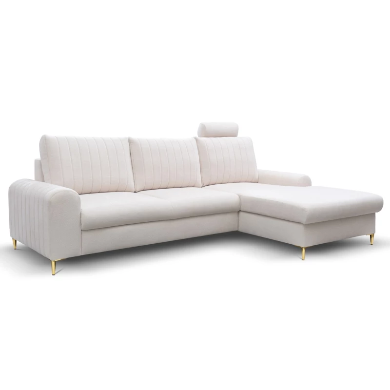 Rohová sedačka s úložným prostorem ESTENVAN - krémová, pravý roh