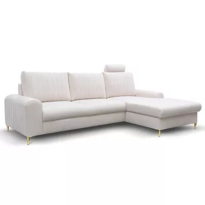 Rohová sedačka s úložným prostorem ESTENVAN - krémová, pravý roh