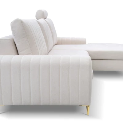 Rohová sedačka s úložným prostorem ESTENVAN - krémová, pravý roh