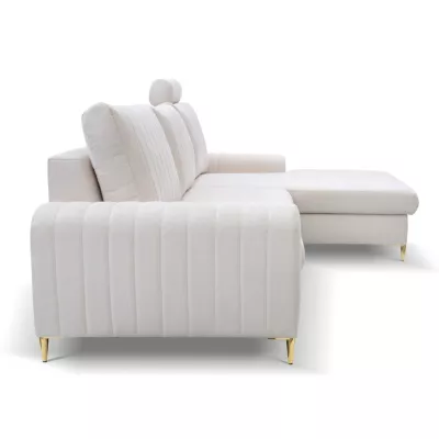 Rohová sedačka s úložným prostorem ESTENVAN - krémová, pravý roh