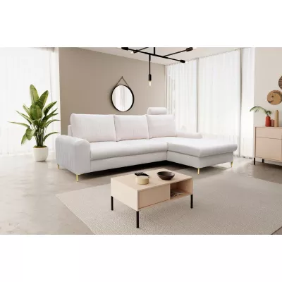 Rohová sedačka s úložným prostorem ESTENVAN - krémová, pravý roh