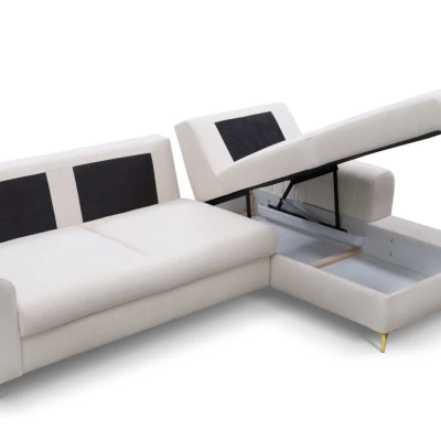 Rohová sedačka s úložným prostorem ESTENVAN - krémová, pravý roh