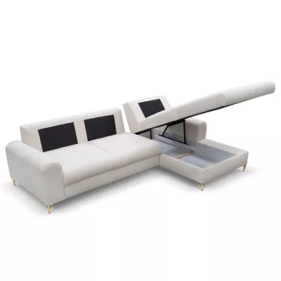 Rohová sedačka s úložným prostorem ESTENVAN - krémová, pravý roh