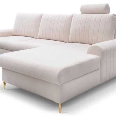 Rohová sedačka s úložným prostorem ESTENVAN - krémová, pravý roh