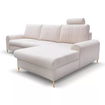 Rohová sedačka s úložným prostorem ESTENVAN - krémová, pravý roh