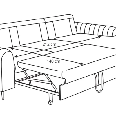 Rohová sedačka s úložným prostorem ESTENVAN - krémová, levý roh