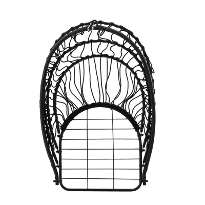 Skládací zahradní houpací křeslo LAMBROS -  černé