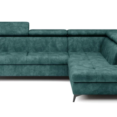 Rozkládací sedačka s úložným prostorem DAUPHIN - tyrkysová, pravý roh