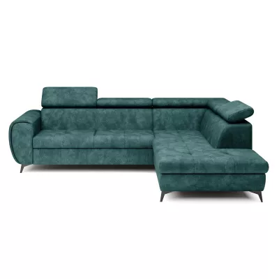 Rozkládací sedačka s úložným prostorem DAUPHIN - tyrkysová, pravý roh