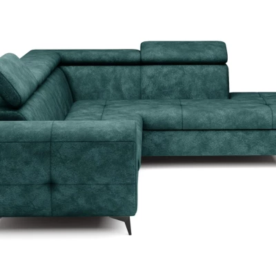 Rozkládací sedačka s úložným prostorem DAUPHIN - tyrkysová, pravý roh