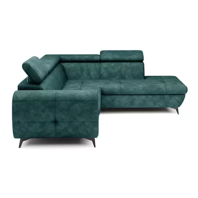 Rozkládací sedačka s úložným prostorem DAUPHIN - tyrkysová, pravý roh