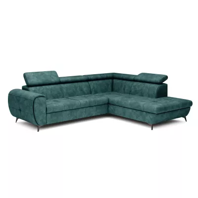 Rozkládací sedačka s úložným prostorem DAUPHIN - tyrkysová, pravý roh