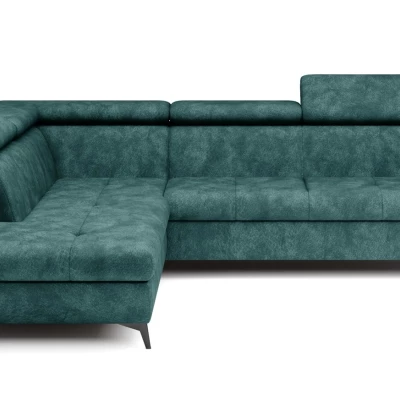 Rozkládací sedačka s úložným prostorem DAUPHIN - tyrkysová, levý roh