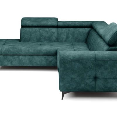 Rozkládací sedačka s úložným prostorem DAUPHIN - tyrkysová, levý roh