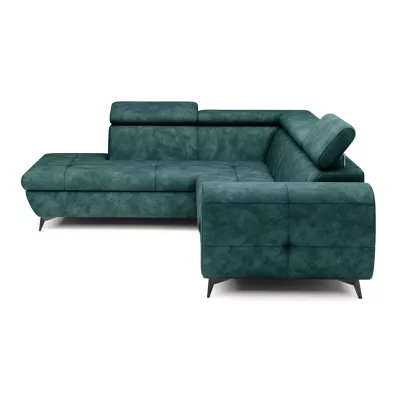 Rozkládací sedačka s úložným prostorem DAUPHIN - tyrkysová, levý roh