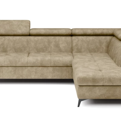 Rozkládací sedačka s úložným prostorem DAUPHIN - béžová, pravý roh