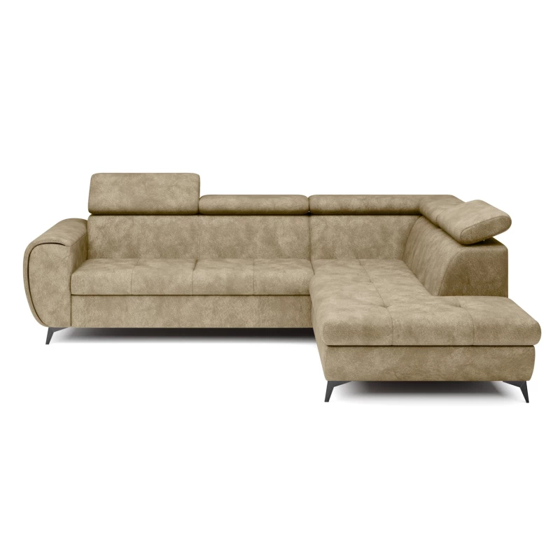 Rozkládací sedačka s úložným prostorem DAUPHIN - béžová, pravý roh