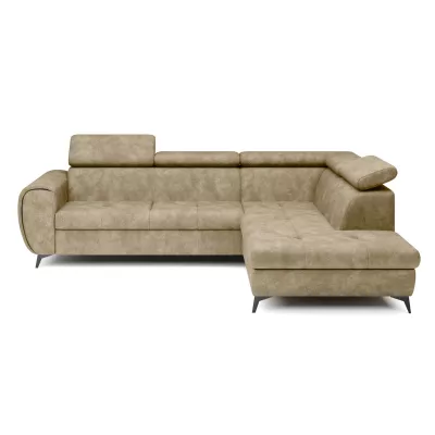 Rozkládací sedačka s úložným prostorem DAUPHIN - béžová, pravý roh