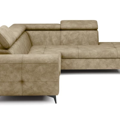 Rozkládací sedačka s úložným prostorem DAUPHIN - béžová, pravý roh