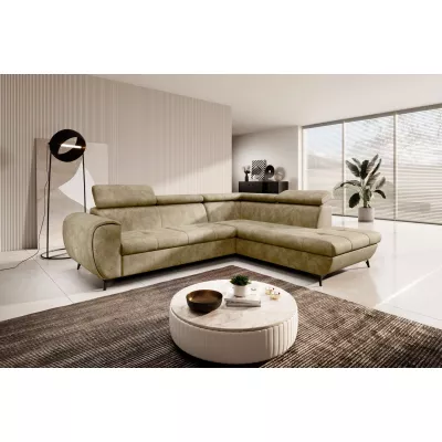 Rozkládací sedačka s úložným prostorem DAUPHIN - béžová, pravý roh