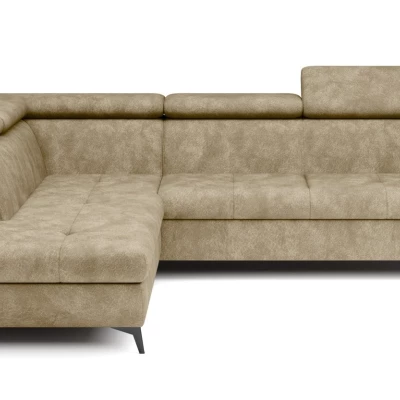 Rozkládací sedačka s úložným prostorem DAUPHIN - béžová, levý roh