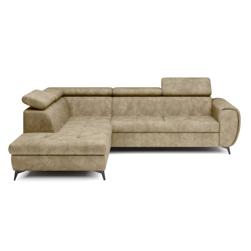 Rozkládací sedačka s úložným prostorem DAUPHIN - béžová, levý roh