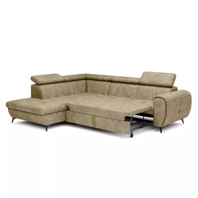 Rozkládací sedačka s úložným prostorem DAUPHIN - béžová, levý roh