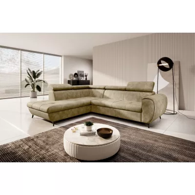 Rozkládací sedačka s úložným prostorem DAUPHIN - béžová, levý roh