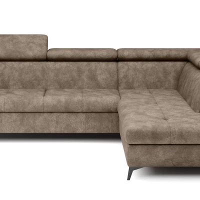 Rozkládací sedačka s úložným prostorem DAUPHIN - hnědá, pravý roh