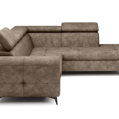 Rozkládací sedačka s úložným prostorem DAUPHIN - hnědá, pravý roh