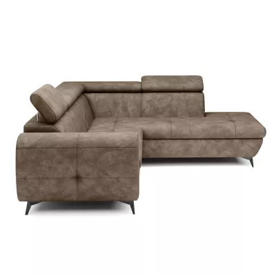 Rozkládací sedačka s úložným prostorem DAUPHIN - hnědá, pravý roh