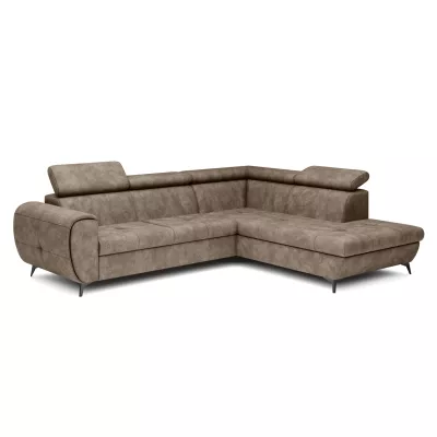 Rozkládací sedačka s úložným prostorem DAUPHIN - hnědá, pravý roh