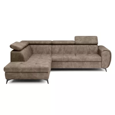 Rozkládací sedačka s úložným prostorem DAUPHIN - hnědá, levý roh