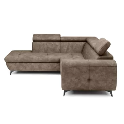 Rozkládací sedačka s úložným prostorem DAUPHIN - hnědá, levý roh