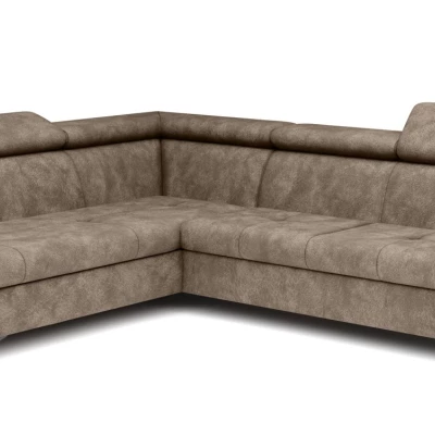 Rozkládací sedačka s úložným prostorem DAUPHIN - hnědá, levý roh