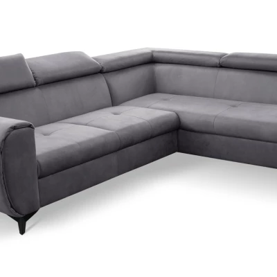 Rozkládací sedačka s úložným prostorem DAUPHIN - šedá, pravý roh