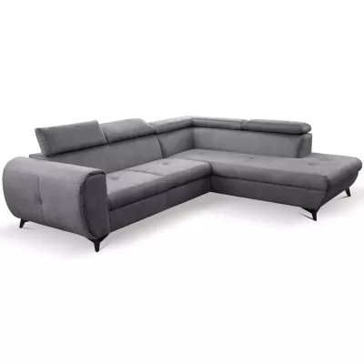 Rozkládací sedačka s úložným prostorem DAUPHIN - šedá, pravý roh