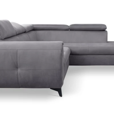 Rozkládací sedačka s úložným prostorem DAUPHIN - šedá, pravý roh