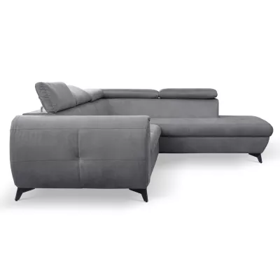 Rozkládací sedačka s úložným prostorem DAUPHIN - šedá, pravý roh