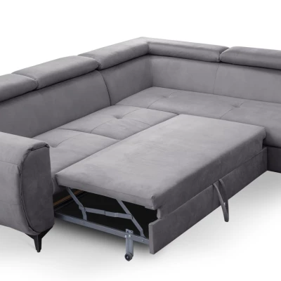 Rozkládací sedačka s úložným prostorem DAUPHIN - šedá, pravý roh