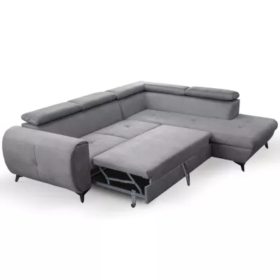 Rozkládací sedačka s úložným prostorem DAUPHIN - šedá, pravý roh