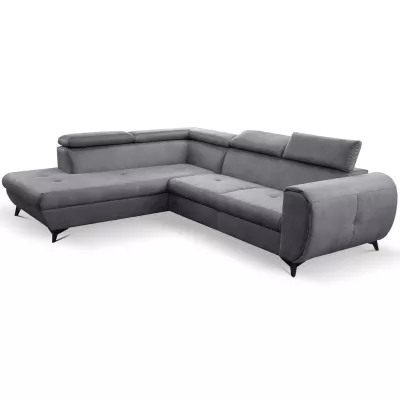 Rozkládací sedačka s úložným prostorem DAUPHIN - šedá, levý roh